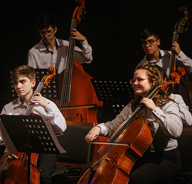 Alunos da Orquestra Jovem Experimental do Musicarium - Musicarium in Concert 2022. Foto Daniel Machado